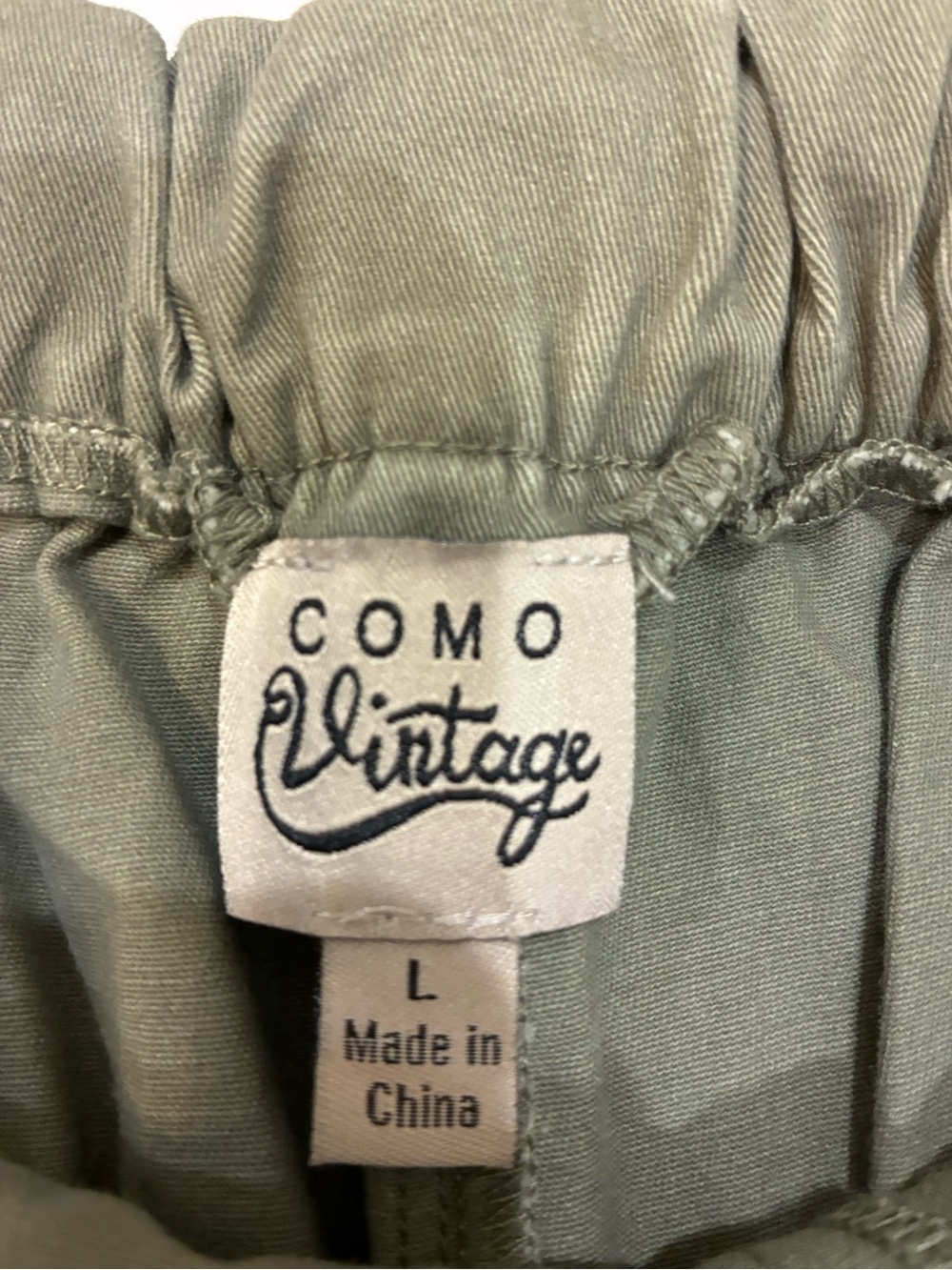 Como Vintage Paperbag Shorts — Khaki Brown Green | Size Large (EUC) - Picture 3 of 7